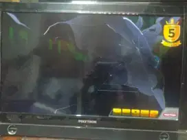 Tv led 24 politron type PLD 24D9501 MINUS LCD PECAH tidak ada speker