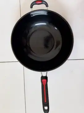 Wok Teflon Kuali Wajan Penggorengan Gagang 30cm Keramik Anti Lengket