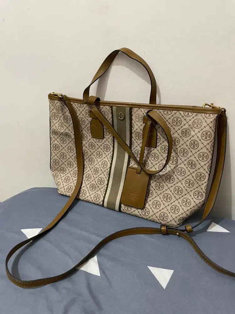 Tory Burch Monogram Coated Canvas Tote