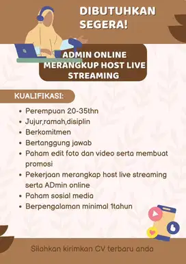 Admin online sekaligus meragkup host live streaming