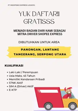 Loker mitra driver pengiriman paket shopee xpress.