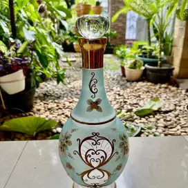 Kristal Bohemia Boro Hijau Muda Botol Besar dan Tinggi