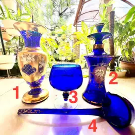 Borongan Kristal Bohemia Boro Biru Cantik & Siap Pajang