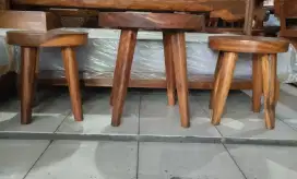 Meja kursi teras kayu utuh / coffe table