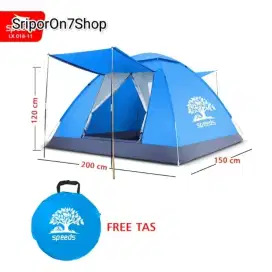 Tenda Camping Speeds Otomatis 3-4 Org 2x2Meter