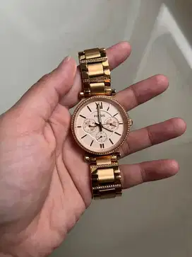 Jam tangan Fossil rose gold second/bekas