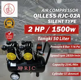 Kompresor Oilless 2hp 50 Liter 1500w Silent Compressor listrik 2 hp