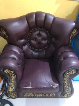 Sofa Satu set + meja kaca