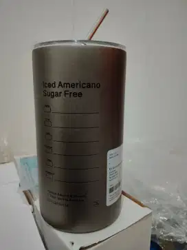 Tumbler Stainless Tebal Free Sedotan 600ml Tahan panas+dingin -+10jam