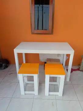 Meja Cafe satu set minimalis kaki kotak Best seller