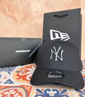 Topi Basebalk MLB Caps New Era Hat Logo Metal Besi NY Hitam Fullblack