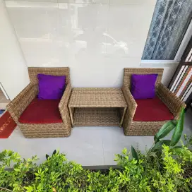 Meja dan kursi rotan set Premium mebel kursi tamu