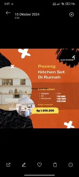 KITCHEN SET MINIMALIS TERBARU COSTUM