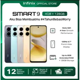 Baru..Infinix Smart 9 4+4/128 Grs Resmi (Warna : Black)