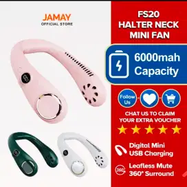 Jamay FS20 Kipas Angin Leher Portable Neck Fan - Hijau