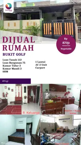 Dijual cepat rumah di perumahan Bukit golf Cimanggis