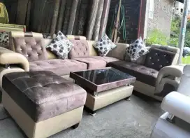 Sofa engkel satu coklat cream