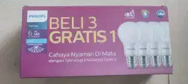 PAKET HEMAT LED PHILIPS 6 Watt Paket Beli 3 Gratis 1