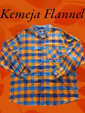 Kemeja Pria flannel lengan panjang big size