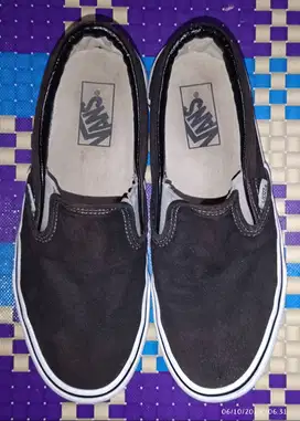 Vans Classic Slip On Black White 40,5 Resmi Navya 100% Ori Bekas