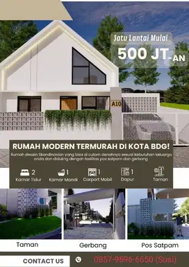 Jual Rumah MURAH MASUK MOBIL di dekat  Cicaheum KOTA Bandung