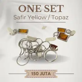 Satu Set Perhiasan Safir Yellow/ Topaz