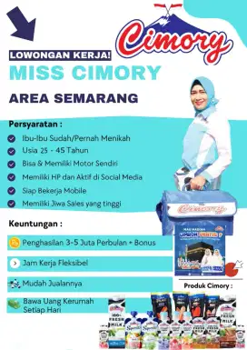 Sales Motoris Miss Cimory Bawen Bonus Umroh