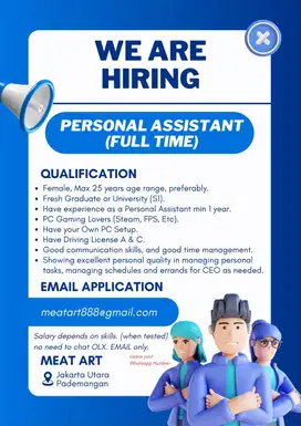 LOWONGAN KERJA WANITA PERSONAL ASSISTANT MAKS 25TH JAKARTA UTARA