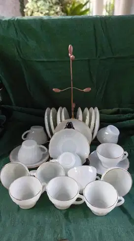 Dinner set Fire King (USA) Anchor Hocking swirl 38 pieces