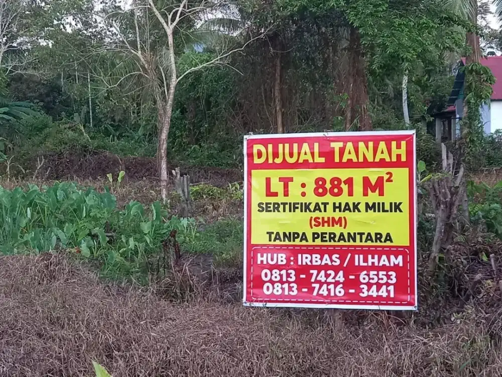 Dijual Tanah SHM Dekat Bandara BIM Padang Pariaman