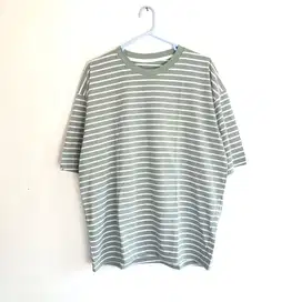 Oversize stripe tshirt kaos salur uniqlo h&m