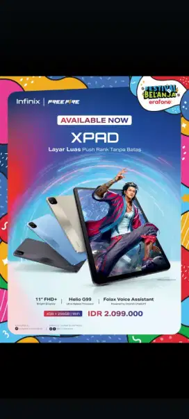 Infinix Xpad garansi resmi 1 tahun wifi only