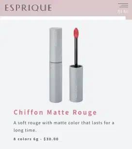 Ex kado Esprique Chiffon Mate Rouge KOSE Lipstik