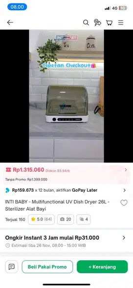 Jual Multifunctional UV Dish Dryer - Sterilizer Alat Bayi