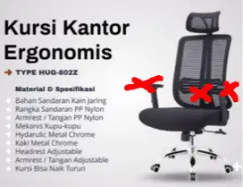 Jual Kursi Kantor Ergonomis (Kondisi Rusak)