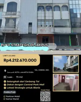 Dijual Ruko Tua Hitung Tanah Cideng Strategis