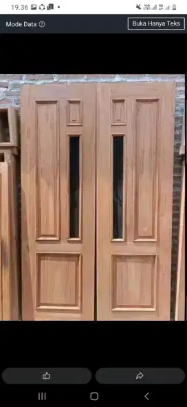 Kusen + pintu 2 + kusen jendela 2 dan daun dari kayu bekas borneo