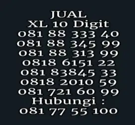 XL 10 digit kartu perdana prabayar isi pulsa biasa