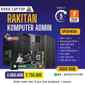 Rakitan PC Admin i5/i7 Gen 4