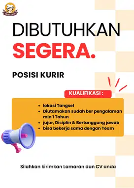 lowongan kerja Kurir Motor