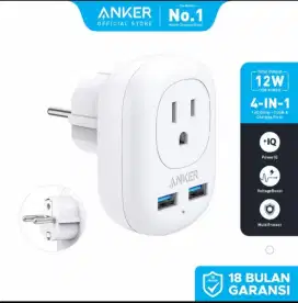 Anker Charger Adapter PowerExtend USB Plug White Baru