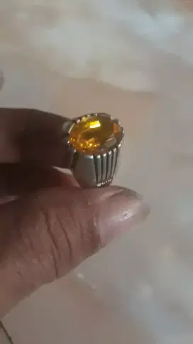 Batu Permata Yellow Topas Ring 7