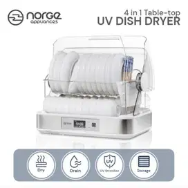 NORGE 4 in 1 Table Top UV Dish Dryer 45L 350W White