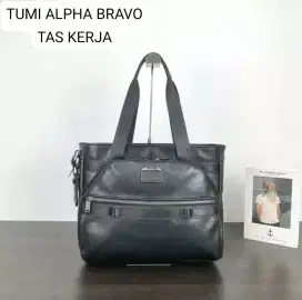 Tas Tumi Laptop Alpha Bravo Chao Tote Tas Jinjing Leather Black