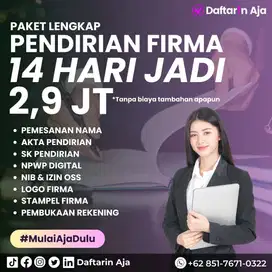 JASA PENDIRIAN PT CV PMA YAYASAN FIRMA PAKET LENGKAP SIAP USAHA