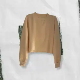 Jaket sweater kaos crop oversize baby yellow