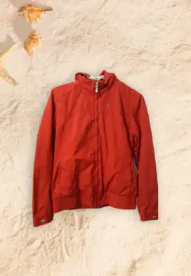 Jaket parasut merah tua polos