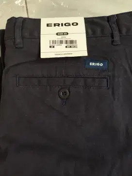 Celana chino ERIGO panjang warna BIRU TUA (NAVY) ukuran 40, BARU