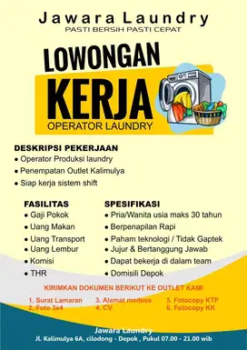 Operator Produksi laundry