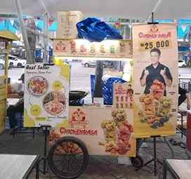 Gerobak Booth Chicken Ayam Karage alumunium baja masih bagus banget